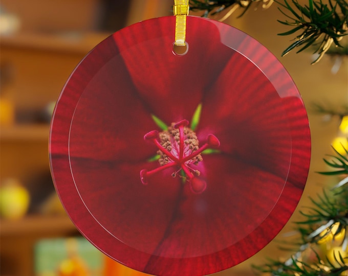 Orchid Christmas Glass Ornament: Floral Holiday Keepsake