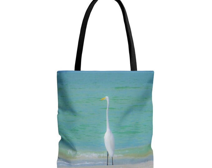 Snowbird Crane Sea Inspired Tote, Great White Egret,