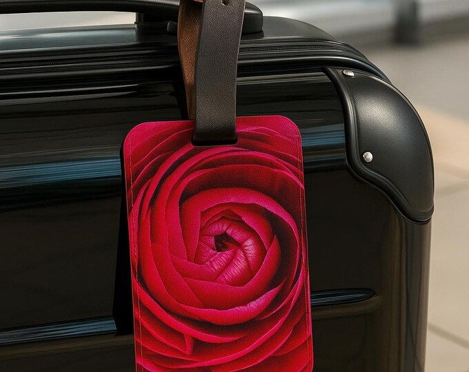 Custom Luggage Tag, Pink Ranunculus Floral Personalized Suitcase  Tag, Travel Accessory, Gift for Traveler, Gift for Her