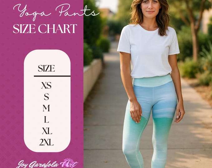 Ocean Blue High Waisted Yoga Leggings, Women's Athletic Pants, Skinny Fit Tights for Workout, Running, Fitness, Gift for Her