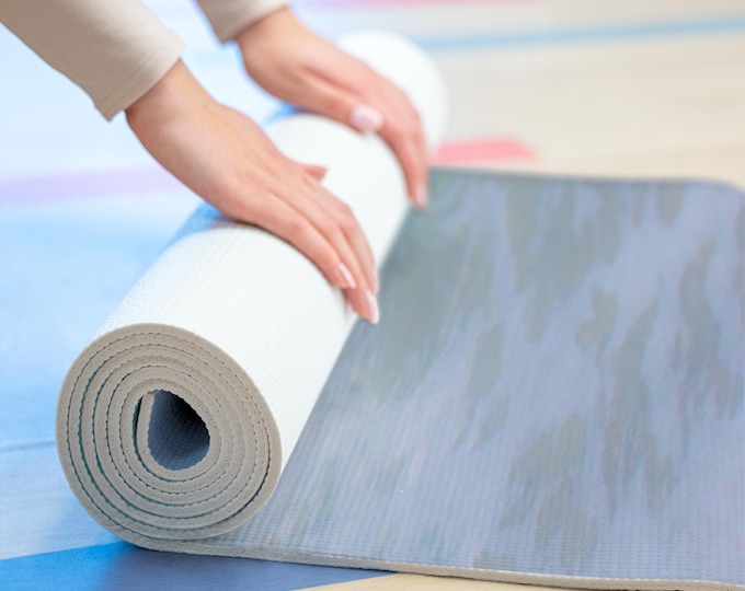 Blue Wave Ocean Yoga Mat: Paradise Fitness, Pilates, Meditation