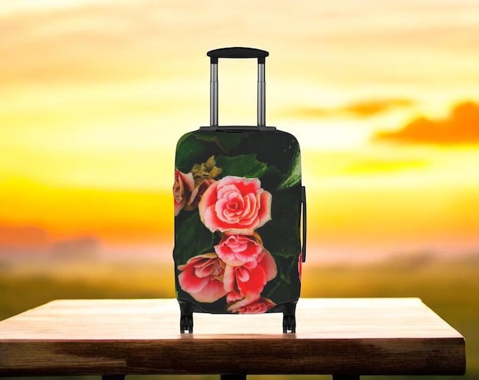 Red Rose Luggage Cover Suitcase Protector, Floral Luggage Protector, Travel Accessories, Suitcase Sleeve, Suitcase Cover