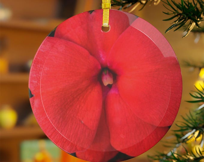Red Flora Glass Ornaments|Glass Christmas Ornament| Gifts| Holiday Accessories| Nantucket|Christmas Tree Ornament| Holiday