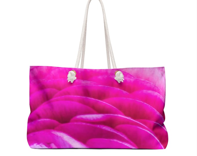 Personalized Floral Weekender Bag for Women, Custom Cute Tote Bag, Overnight Travel Bag, Gift for Her