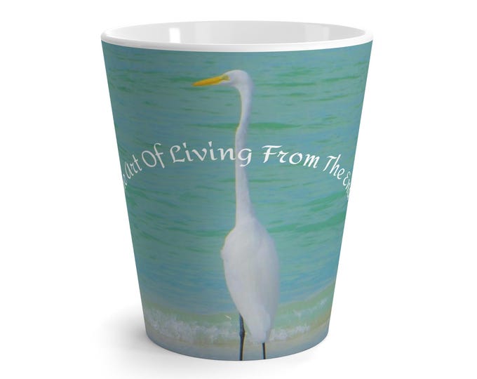 Coastal Latte Mug: Inspirational Beach Scene Coffee Cup