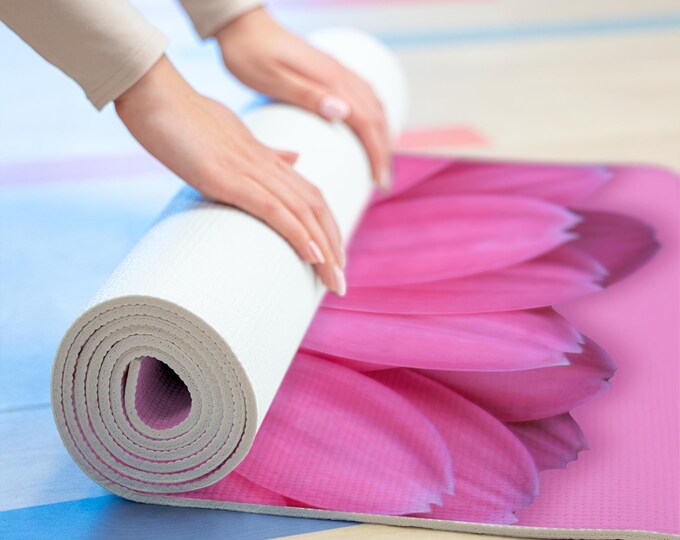 Foam Yoga Mat with Floral Pattern, Meditation Mat, Anti Slip Workout Exercise Mat, Gift for Her