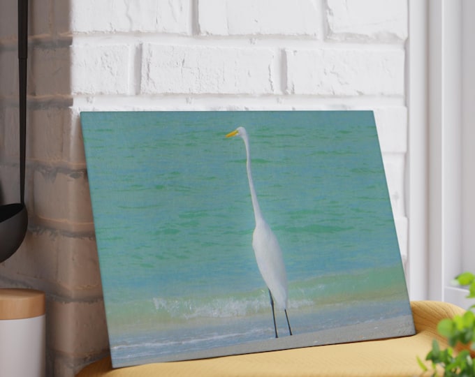 Coastal Bird Tempered Glass Cutting Board, Beach House Kitchen Decor