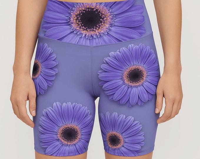 Floral Yoga Exercise Shorts for Women, Workout Shorts, Yoga Pants, Soft & Comfortable Shorts for Yoga
