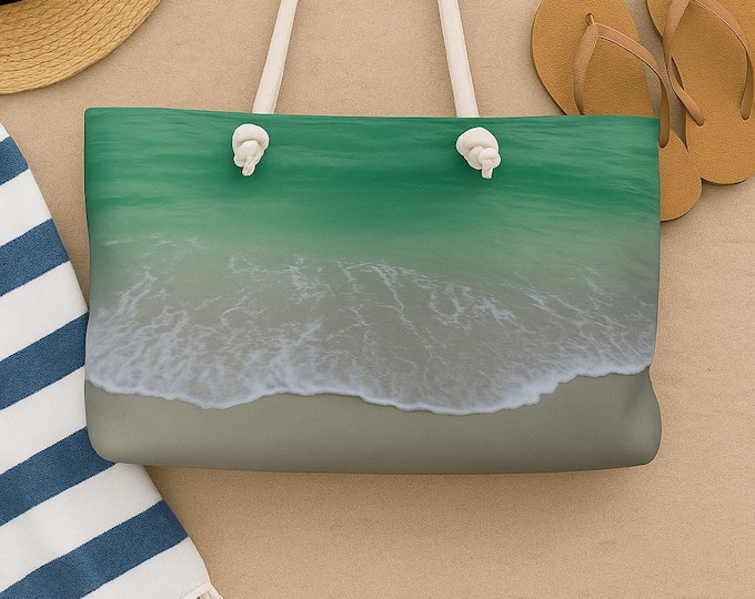 Custom Beach Bag, Personlaized Beach Bag, Emerald Bay Weekender Bag, Vacation Beach Bag, Travel Accessories, Gift for Her