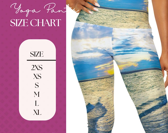 Ocean Blue High Waisted Pants, Yoga Wear, Yoga Pants, Capri Ocean Blue High Waisted Yoga Leggings AOP, Yoga Pants, Gifts for Her