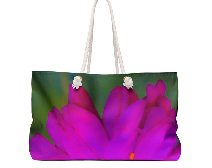 Floral Pink Weekender Bag, Flowerpower Travel Tote, Martha's Vineyard Design