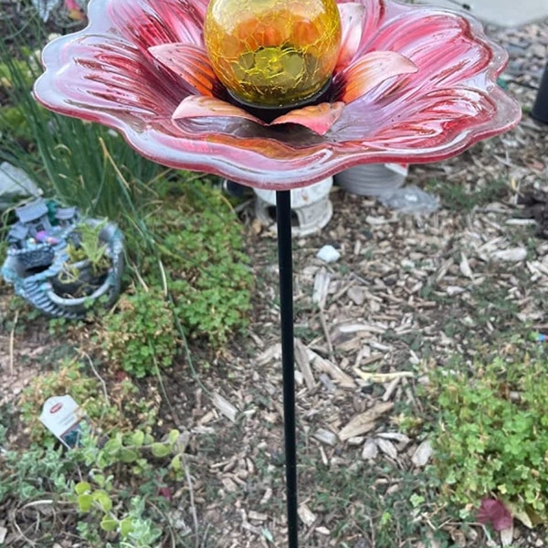 Glass Bird Baths Etsy