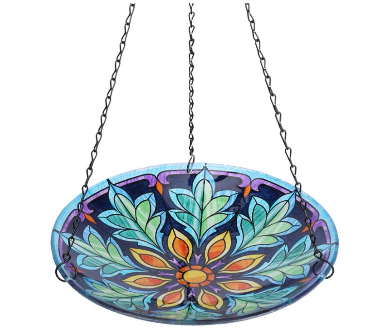 12 Inch Glass Bird Bath Bowl Bird Hanging Bird Bath Bird Baths Etsy