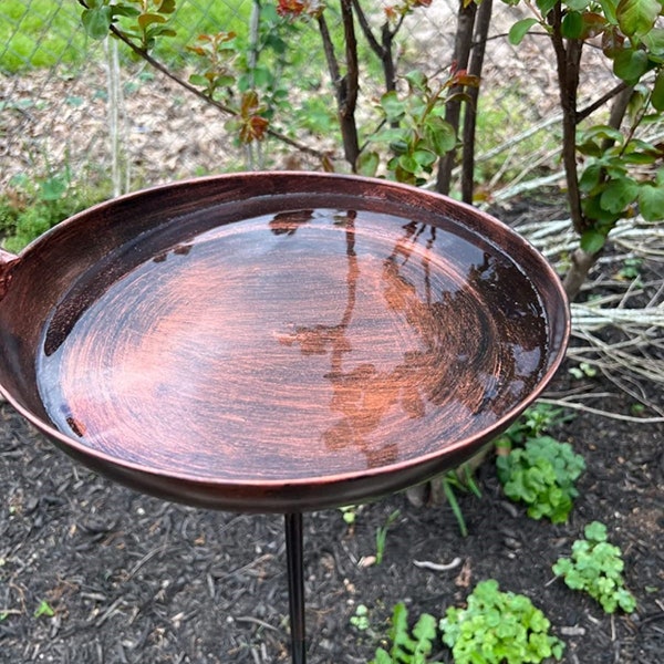 Cast Iron Bird Bath With Stake Etsy