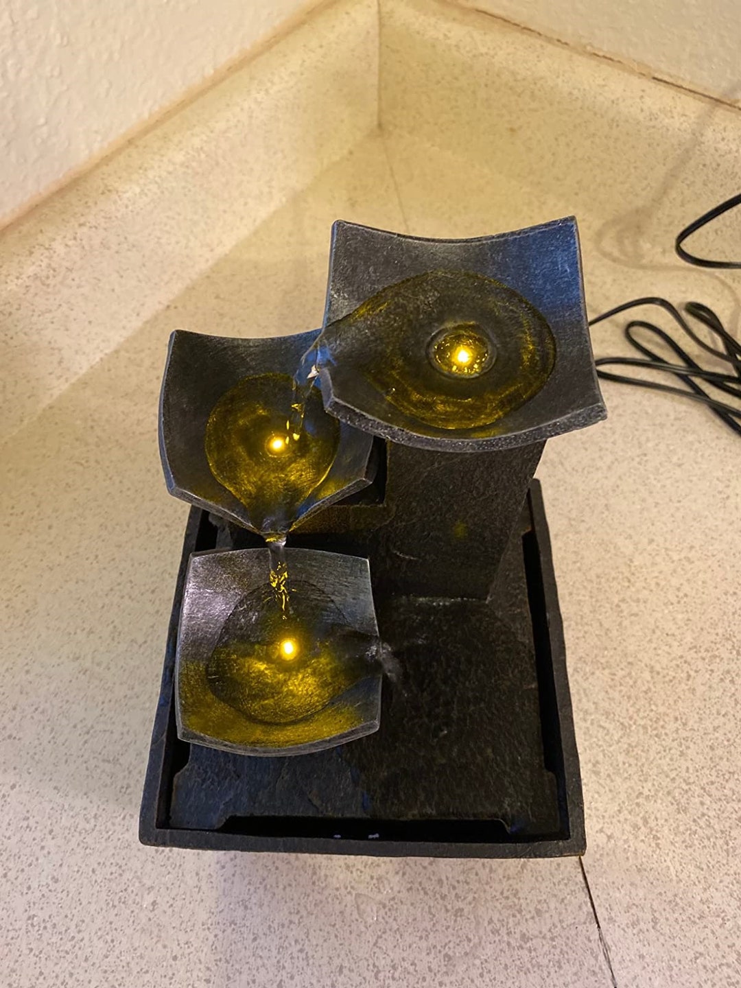 Tabletop Fountains Desk Fountains Corner Waterfall Interior Etsy