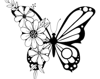 Full Front Lilly SVG, Lilly Cutting File, Flower SVG, Lilly Outline, Hand Drawn SVG File, Cutting File, Cut File, Commercial Use