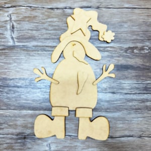 Hillbilly Snowman Shelf Sitter | DIY Christmas Wood Craft Kit | Rustic Winter Decor | Funny Paintable Holiday Sign | Mantel, Table Decor