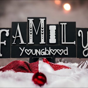 Family Name Word Blocks - Custom Name - Wood Cutouts - DIY Craft Kit