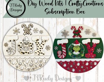 Green Guy JOY Door Hanger Kit | DIY Christmas Sign | Grinch-Inspired Holiday Craft | Christmas Craft Kit | Door, Porch or Wall Holiday Decor