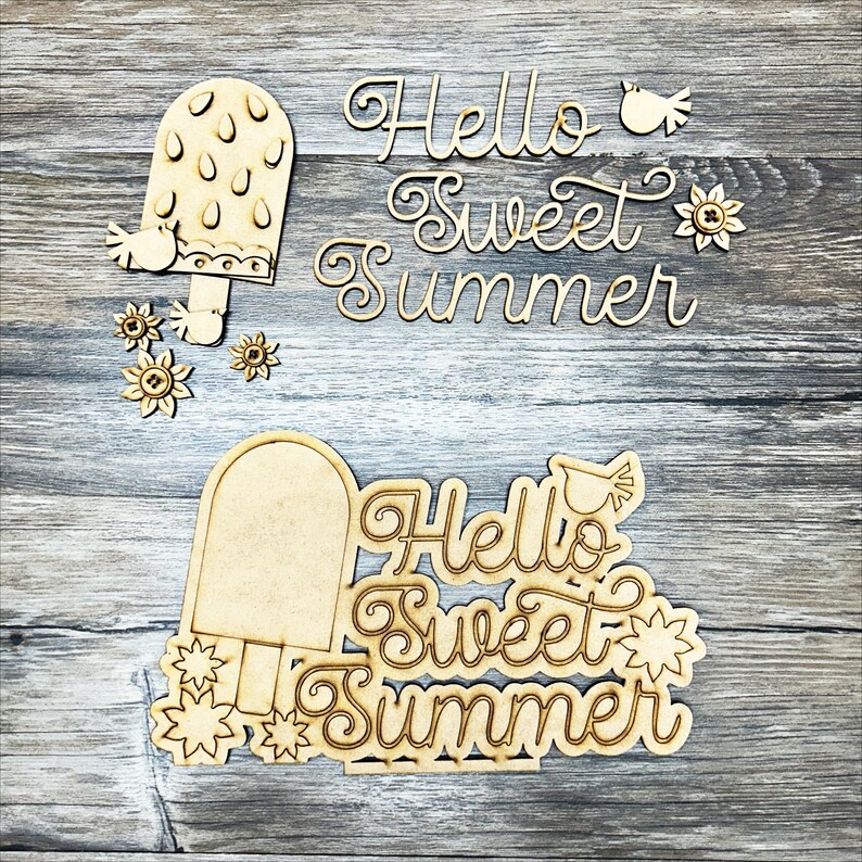 Hello Sweet Summertime Shelf Sitter Sign | DIY Summer Watermelon Ice ...