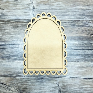 Scalloped Arch Craft Board | 2-Layer MDF Backer for DIY Signs, Photos | Paintable Wood Frame – 5x7 & 8.5x11 Sizes