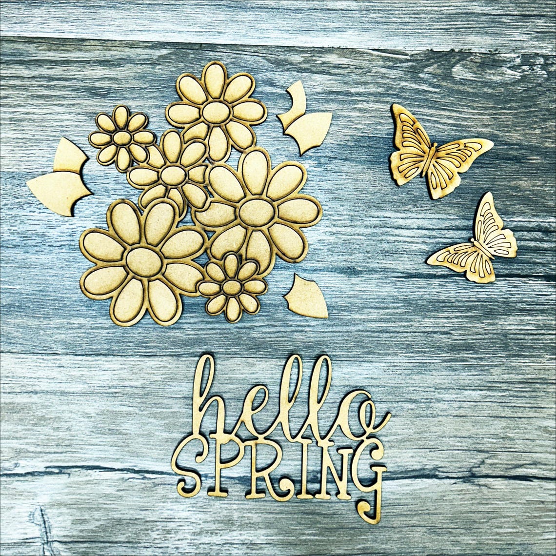 Print Hello Insert Value Hello Spring Insert | Welcome Sign Add-on | Butterfly & Flower DIY Kit ...