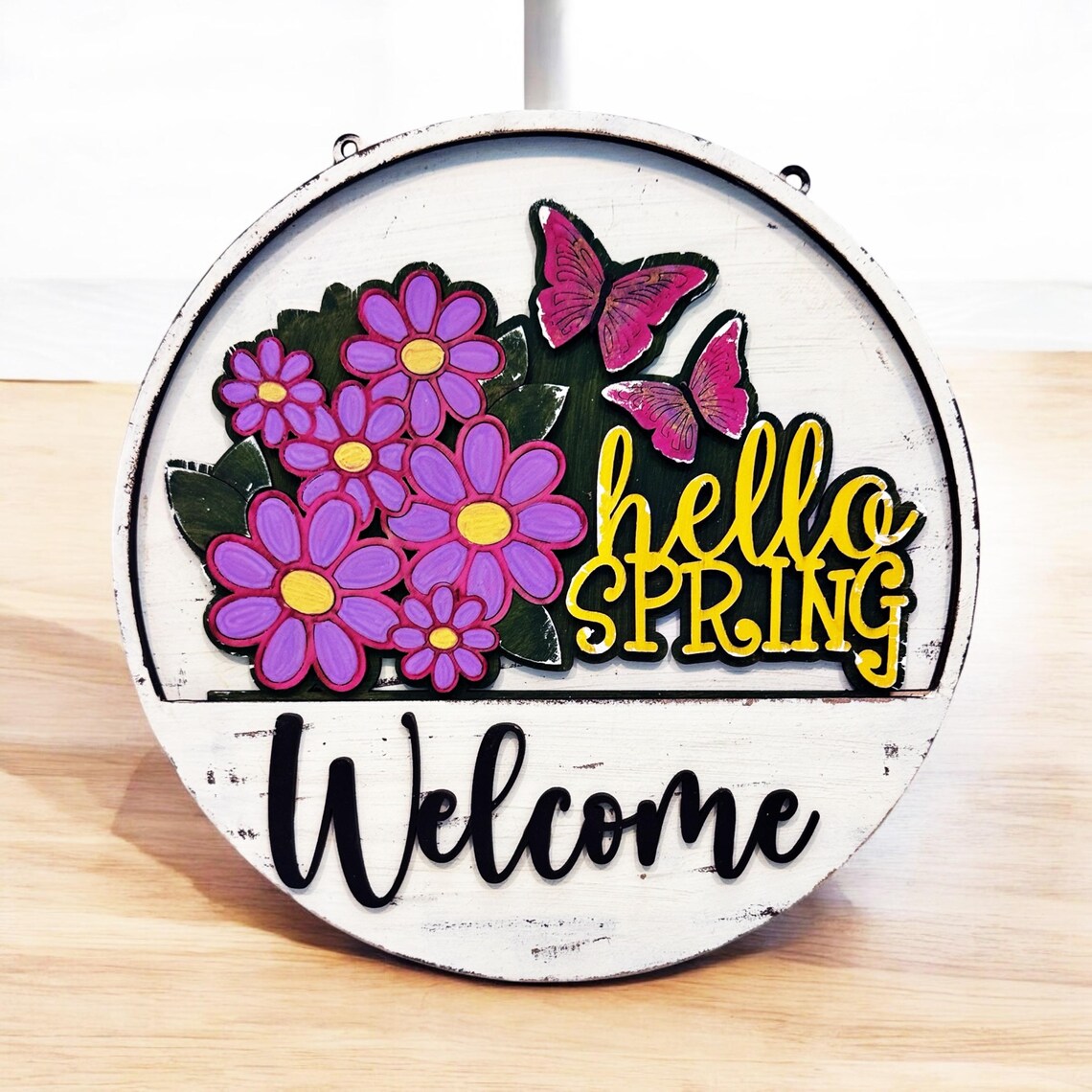 Print Hello Insert Value Hello Spring Insert | Welcome Sign Add-on | Butterfly & Flower DIY Kit ...