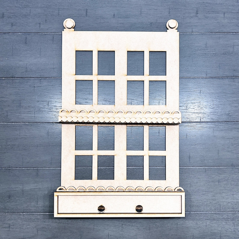 Farmhouse Window Box Display Shelf | 2-shelf Interchangeable Scene ...