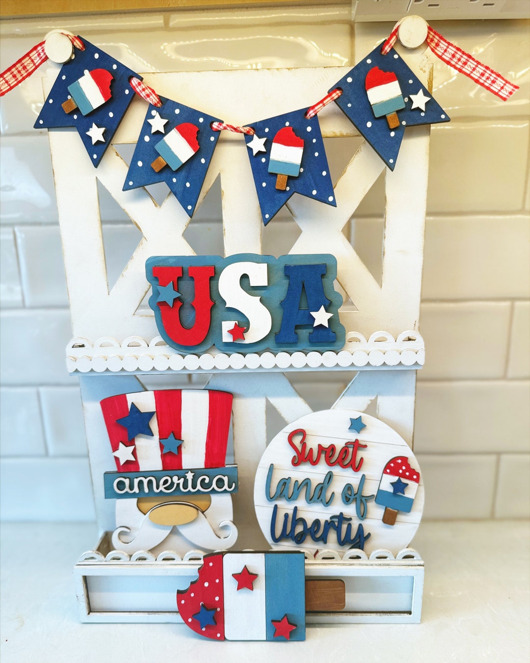 4th of July Tier Tray - July 4th - Summer - Wood Cutouts - DIY Craft ...