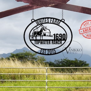 Custom Horse Ranch Metal Farm Sign Personalized Farm Sign Custom Horse Sign Address Sign Custom Ranch Family Name Custom Father&#39;s Day Gifts