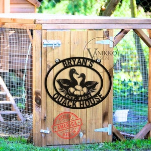 Personalized Duck Farm Sign Farmhouse Custom Duck Quack House Metal Sign Duck Coop Sign Quack Shack Sign Cabin Duck Family Name Sign Gifts