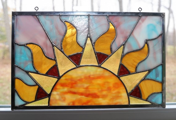 Stained Glass Sun Panel Etsy
