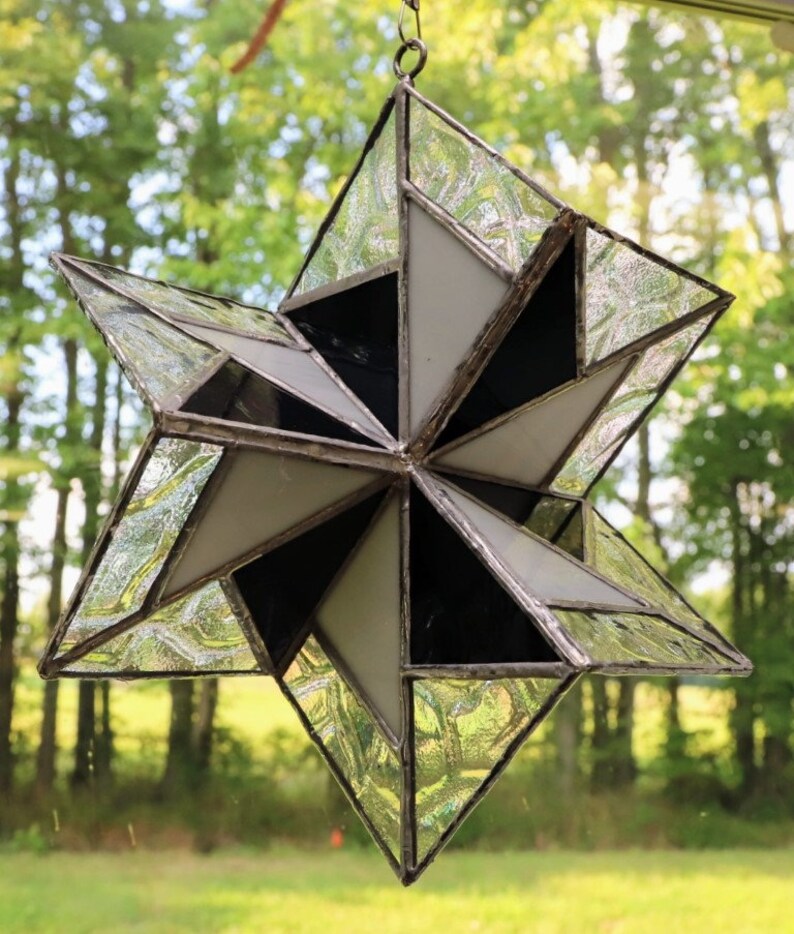 3D Stained Glass Black & White Spinner - Etsy