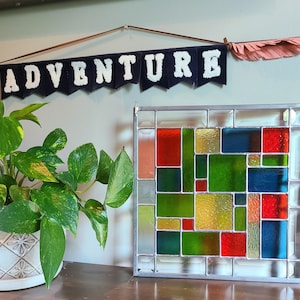 Frankly Squared Stained Glass Panel