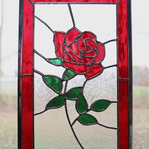 Stained Glass Rose Panel