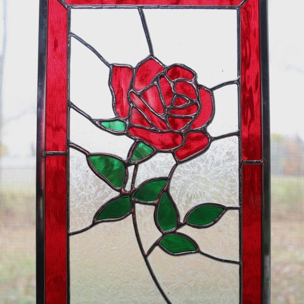 Stained Glass Rose - Etsy