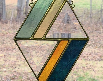 Small Triangle Stained Glass Suncatcher