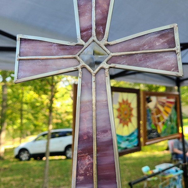 Stained Glass Cross Etsy
