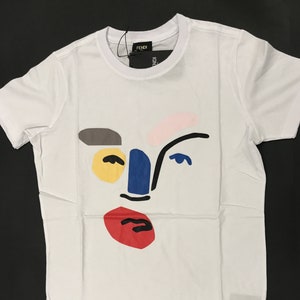 Vintage FF T-Shirt White size Small S Italy Eyes Roma
