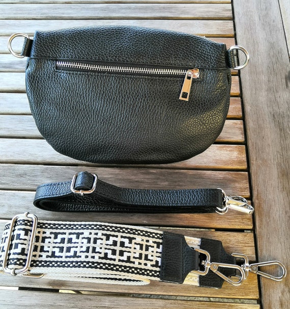 Hip Bag Bauchtasche Damen Elegant Schwarz Designer Bauchtasche