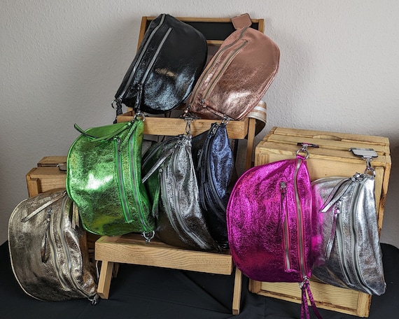 Marsupio in pelle da donna, in pelle vegana, marsupio a tracolla, borsa nera con cintura, marsupio, borsa in ecopelle, regalo per lei, borsa da viaggio - Italia