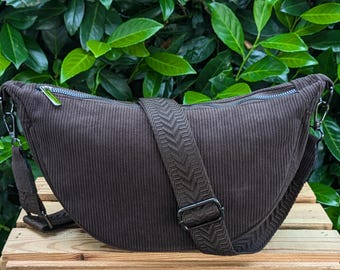 Cord Bananen Tasche, Banana Bag, Umhänge  Kord Tasche Crossbody Tasche, Kord Schultertasche, Half Moon Bag,Moon Bag, Geschenk für Sie