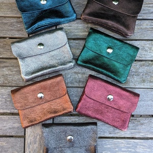 Kleine Leder Geldbörse in Glitzer, metallic glänzend, Reißverschluss mit Druckknopf, Minigeldbörse, Verpackung für Geldgeschenke, Frauen