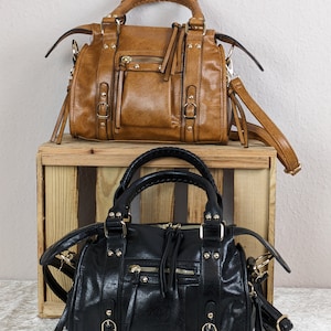 Bowlingtas>Handtas>Kunstleer>Schoudertas>Bowlingtassen>Handvattas>Crossbodytas>Veganistisch>CADEAU VOOR HAAR>Verjaardag>Moederdag