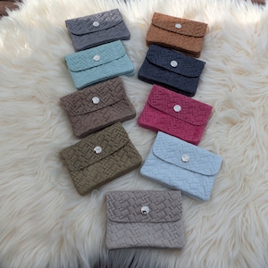Portafoglio da donna in pelle, piccolo portafoglio goffrato, portamonete, portafoglio fantasia, portafoglio in vera pelle, piccolo portafoglio porta carte, regalo per lei