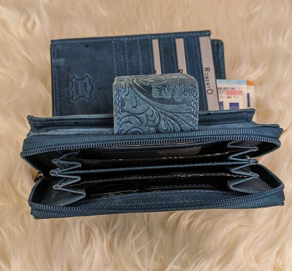 Damen Geldbörse aus 100 Büffelleder>RFID-Schutz>geprägtes