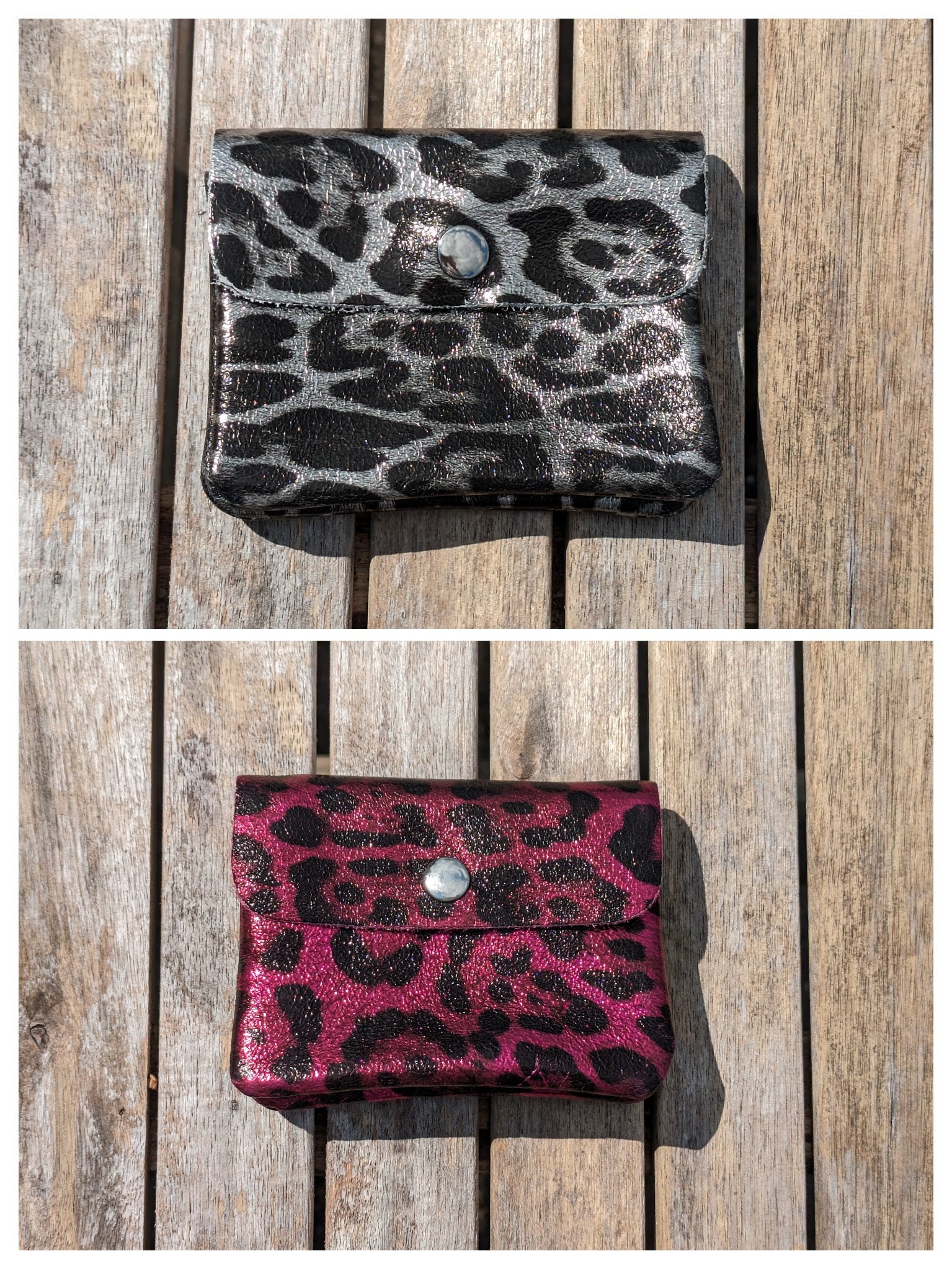 BAGANO Leopard Plüsch Geldbörse Mit Kirsche - Rockabilly Portemonnaie Im Retro-Look