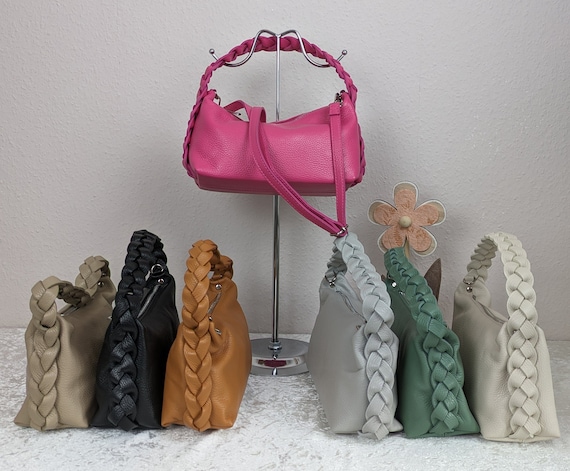 Borsa Donna In Vera Pelle ADELINA, Colore MARRONE, CHIARO SCURO, Made In Italy | BORSE A SPALLA IN PELLE | Emporium Italy - Foto 2