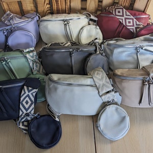 Bauchtasche mit gemustertem Gurt,kleines Portemonnaie,Schlüsselanhänger,veganes Leder, Crossbodytasche  Kunstleder,Geburtstag, Muttertag