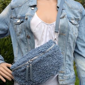 Frauen Bauchtasche Teddyfell-Leder>Taschenriemen Leder>Teddy Fellgurt>Crossbody Tasche Teddyplüsch>Umhängetasche> Geschenk für Sie
